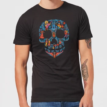 Coco Skull Pattern Mens T-Shirt - Black - 3XL - Black