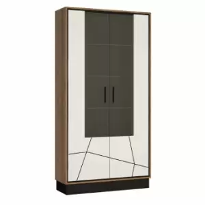 Brolo Tall Wide Glazed Display Cabinet, white