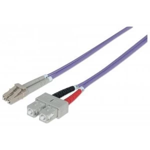 Intellinet Fibre Optic Patch Cable Duplex Multimode LC/SC 50/125 m OM4 2m LSZH Violet Fiber Lifetime Warranty