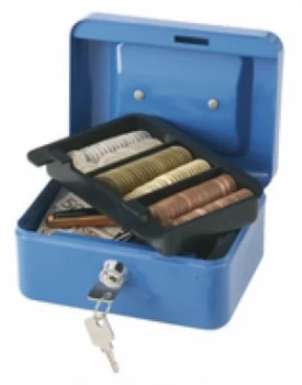 Q Connect 6" Cash Box - Blue