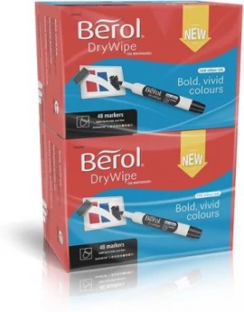 Berol Drywipe Marker Bullet Tip Assorted Pack of 96 1984869