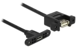 DeLOCK USB 2.0 Micro-B/A, 0.25m USB cable Micro-USB B USB A Black