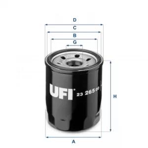2326500 UFI Oil Filter Oil Spin-On
