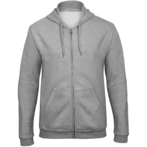 B&C Adults Unisex ID.205 50/50 Full Zip Hooded Sweatshirt (M) (Heather Grey)