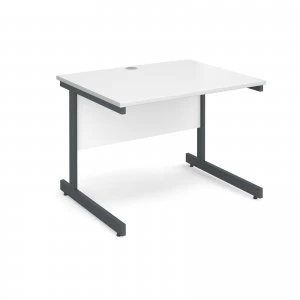 Contract 25 Straight Desk 1000mm x 800mm - Graphite Cantilever Frame