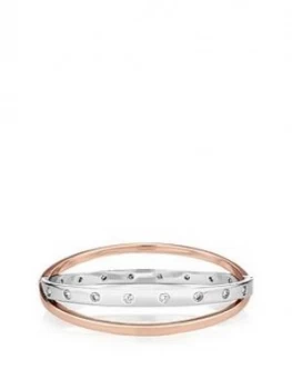 Buckley London Silver And Rose Gold Tone Rosa Bangle With Free Gift Bag