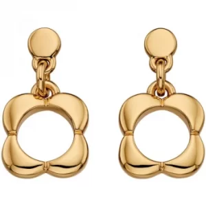 Ladies Orla Kiely Gold Plated Open Flower Earrings