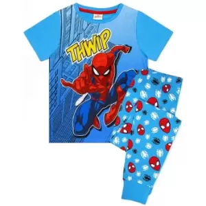 Spider-Man Childrens/Kids Comic Pyjama Set (9-10 Years) (Blue/Red/White)