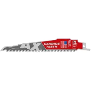 Milwaukee Heavy Duty AX Carbide Demolition Reciprocating Saw Blades 150mm Pack of 1