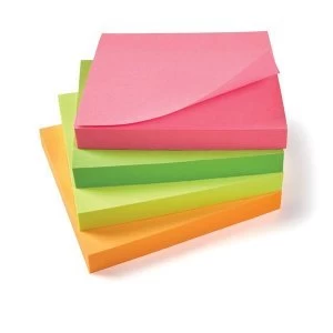 5 Star Office Re Move Notes Repositionable Neon Pad of 100 Sheets 76x76mm Assorted Pack 12