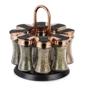 Tower Rose Gold Rotating Spice Rack 8 Jars