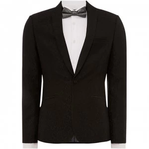 Label Lab Daiquiri Skinny Fit Tonal Geo Suit Jacket - Black