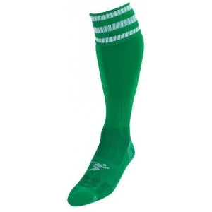 PT 3 Stripe Pro Football Socks Boys Green/White