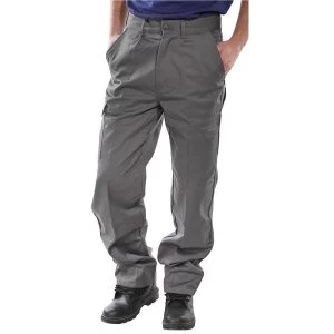 Click Heavyweight Drivers Trousers Flap Pockets Grey 36 Long Ref