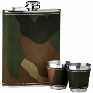 Hip Flask Camouflage Design Set - Premier Housewares