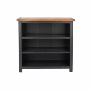 Dunkeld Handcrafted Low Bookcase With 3 Adjustable Shelves Midnight Blue