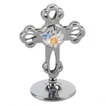 Crystocraft Chrome Plated Cross - Crystals From Swarovski