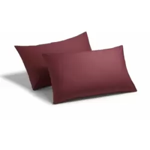 Charlotte Thomas - Poetry Plain Dye 144 Thread Count Combed Yarns Burgundy Housewife Pillowcase Pair