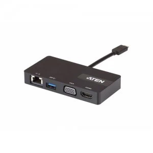 Aten UH3232 interface hub USB 3.2 Gen 1 (3.1 Gen 1) Type-C 5000 Mbps Black