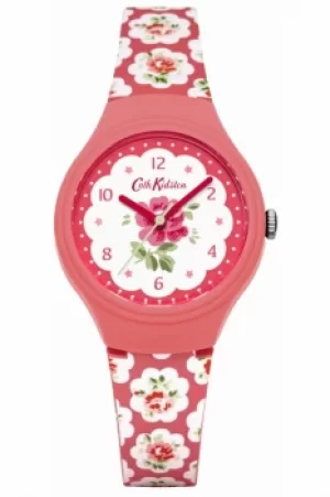 Ladies Cath Kidston Provence Rose Red Silicone Strap Watch CKL025P