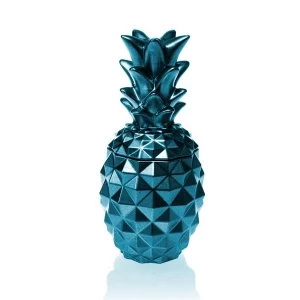 Blue Metallic Concrete Pineapple For Her Candle