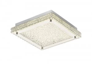 Flush Ceiling 18W 1800lm LED 4000K Stainless Steel, Crystal