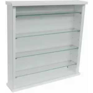 EXHIBIT - Wood 4 Shelf Glass Wall Display Cabinet - White