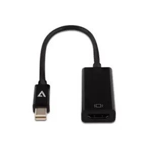 V7 Black Video Adapter Mini DisplayPort Male to HDMI Female Slim