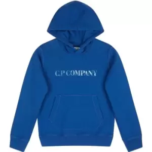 CP COMPANY Boys Faded Logo Hoodie - Blue