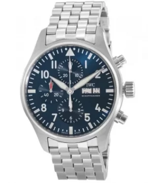 IWC Pilot's Chronograph Le Petit Prince Limited Blue Dial Steel Mens Watch IW377717 IW377717