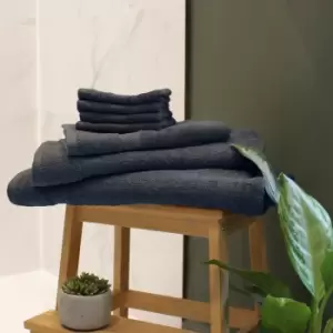 Loft Combed Cotton 7 Piece Towel Set Blue Slate