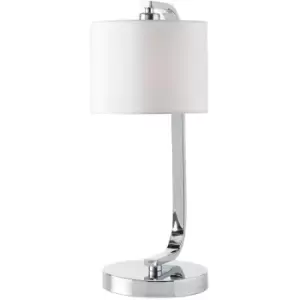 Endon Canning - Table Lamp Chrome, White Silk Effect, E14