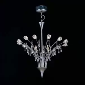 Diyas - Bouquet pendant lamp 18 Bulbs polished chrome / crystal