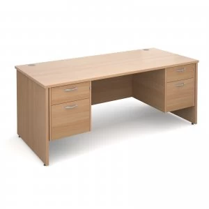 Maestro 25 PL Straight Desk With 2 and 2 Drawer Pedestals 1800mm - bee