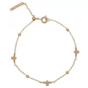 Ladies Olivia Burton Gold Plated Moulded Bee and Ball Chain Bracelet