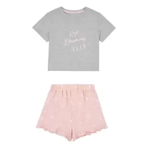 Elle Graphic T Shirt Set - Pink