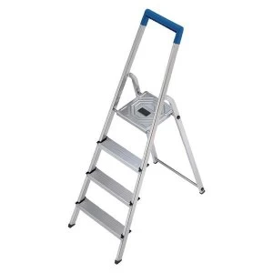 Folding Aluminium Ladder 4 Non Slip Ribbed Steps