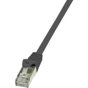 LogiLink CP2033S RJ45 Network cable, patch cable CAT 6 F/UTP 1m Black incl. detent 1.0 pc(s)