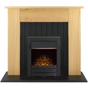 Adam Chessington Fireplace in Oak with Colorado Electric Fire in Black, 48 Inch