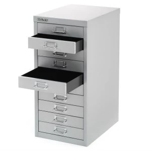 Bisley 10-Drawer Filing Cabinet - Silver