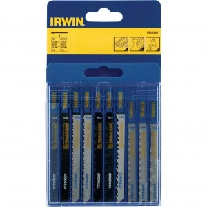 Irwin 10 Piece Assorted T Shank Jigsaw Blade Set