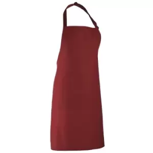 Premier 'colours' Bib Apron / Workwear (pack Of 2) (one Size, Burgundy)