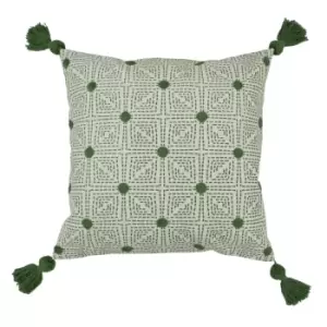 Chia Tufted Cotton Cushion Sage, Sage / 50 x 50cm / Polyester Filled