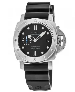 Panerai Submersible 42MM Automatic Steel Rubber Strap Mens Watch PAM00973 PAM00973