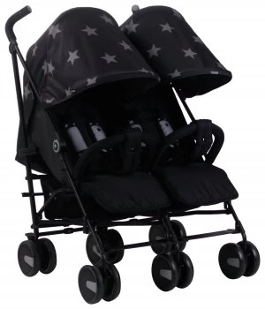 My Babiie MB22 Twin Stroller Black Stars