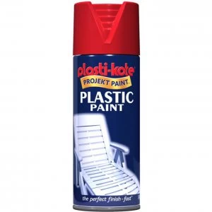 Plastikote Gloss Plastic Aerosol Spray Paint Red 400ml