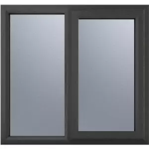 Crystal Casement uPVC Window Right Hand Opening Next To a Fixed Light 905mm x 965mm Obscure Double Glazing /White in Grey