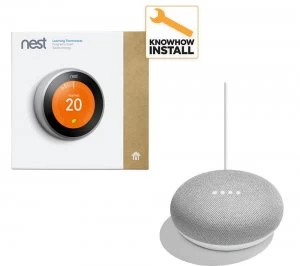 Nest Learning Thermostat and Installation and Home Mini Bundle