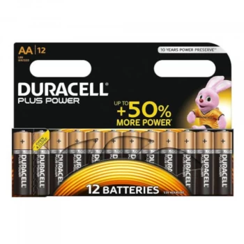 Duracell Plus Alkaline AA Batteries, Pack of 12 - wilko