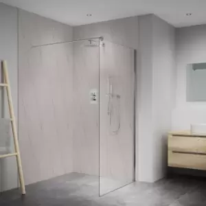 Splashwall Elite Matt Natural Granite Fixed Post Formed Shower Wall Panel (H)2420mm (W)1200mm (T)10mm